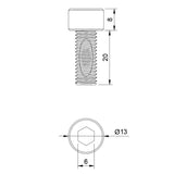 M8X1.25X20 SOCKET HEAD CAP SCREW, WITH NYLOK