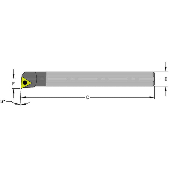 Ultra-Dex FG550575 Indexable Coolant-Thru Boring Bar-E08R-STUCR2 1/2" SH