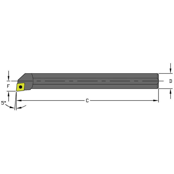 Ultra-Dex FG550722 Indexable Coolant Thru Boring Bar-A10Q SCLPR2 5/8" SH