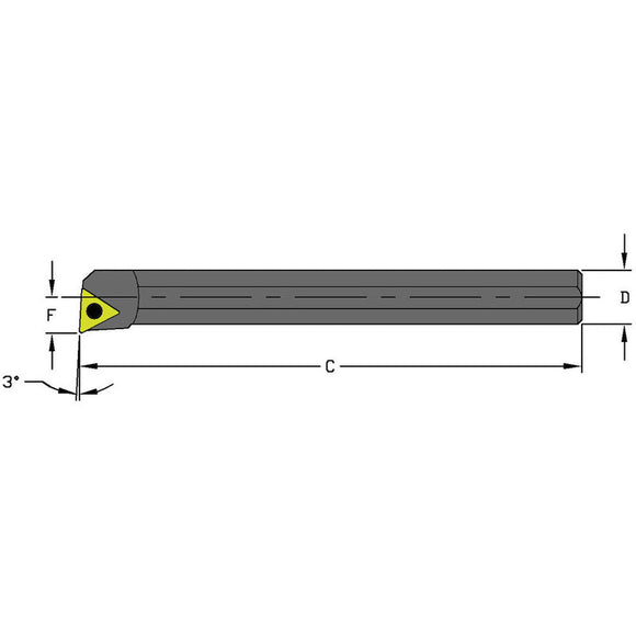 Ultra-Dex FG550734 Indexable Coolant Thru Boring Bar-A04G STUCR1.2 1/4" SH