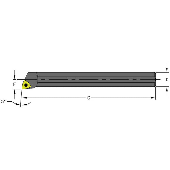 Ultra-Dex FG550747 Indexable Coolant Thru Boring Bar-A06K SWLCR2 3/8" SH