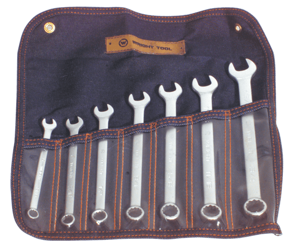 Wright Tool KP50707 Fractional Combination Wrench Set - 7 Pieces; 12 Point Chrome Plated; Grip Feature