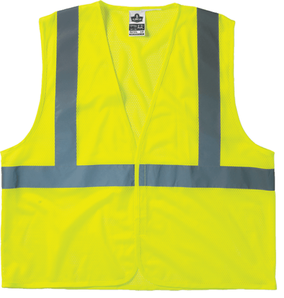 Ergodyne LF658210HLL2X3X 8210HL Econo Vest Lime 2X/3X Hook & Loop Glowear