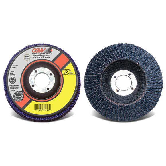 CGW MG9042132 4" x 5/8"-40 Grit - Zirconia-Stainless Angled Flap Disc