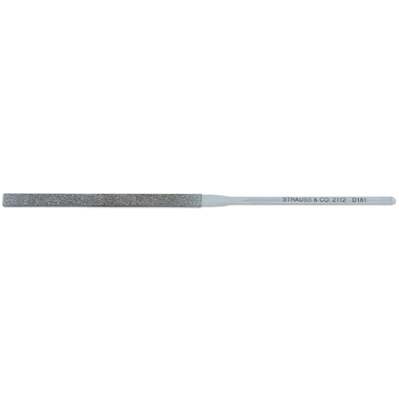 Strauss & Co. MN51M2122 2 3/4" Diamond Length-5 1/2" Overall Length (5.1-1.4 mm) - Medium Grit - Warding Diamond Needle File