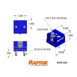 Raptor RWP-024-3XR Aluminum 0.75" Dovetail 3 In-Line Bridge System