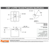 Raptor RWP-032SS Stainless Steel 0.281"W x 0.0781"H Dovetail Fixture