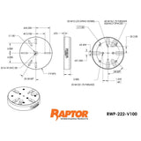 Raptor RWP-222-V100 Aluminum Universal Adapter for RWP-502 Vise 9.875" Diameter, 2.00" Height