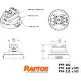 Raptor RWP-222-V100 Aluminum Universal Adapter for RWP-502 Vise 9.875" Diameter, 2.00" Height