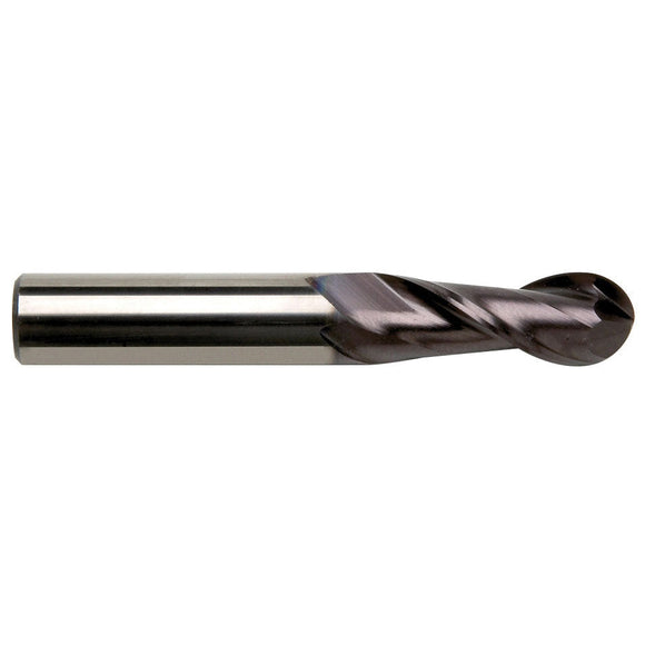Sowa High Performance 1 x 39mm OAL 2 Flute Ball Nose Regular Length Typhoon Modified AlTiN Coated Carbide End Mill