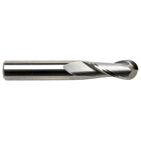 Sowa High Performance 1 x 39mm OAL 2 Flute Ball Nose Regular Length Bright Finish Carbide End Mill