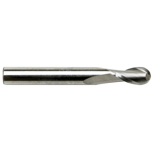 Sowa High Performance 1 x 39mm OAL 2 Flute Ball Nose Stub Length Bright Finish Carbide End Mill