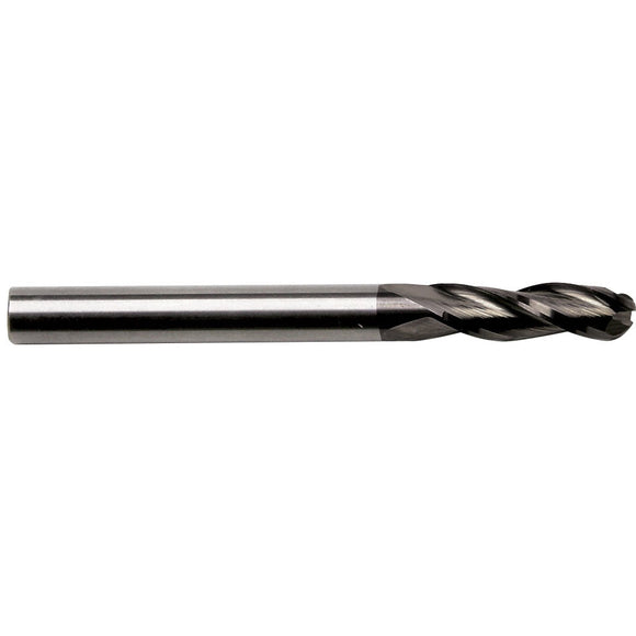 Sowa High Performance 1 x 39mm OAL 3 Flute Ball Nose Regular Length TiAlN Coated Carbide End Mill