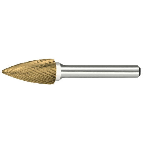 Alfa Tools B71265DTN SG-5 CARBIDE BURR TREE POINTED DOUBLE CUT TIN COATED