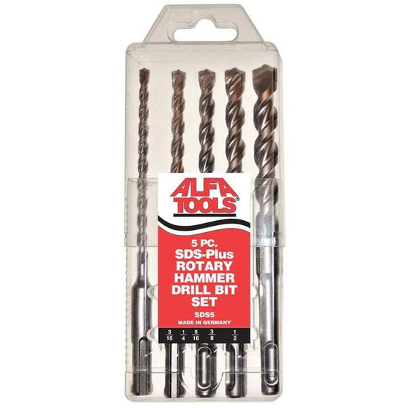 Alfa Tools SDS5 5 PC SDS-PLUS HAMMER DRILL BIT SET