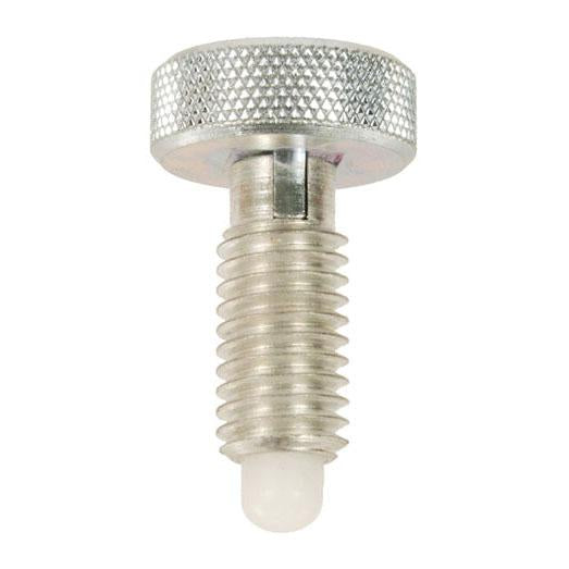 NORTHWESTERN TOOLS 33601 Hand Retractable Plungers - Knurled Head Plungers - Locking Radiused Delrin Nose - Steel - Heavy Pressure, End Force: 1.0 Initial x 5.0 Full