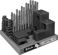 NORTHWESTERN TOOLS 11003 Clamping Kits / Aluminum Steel Blocks and Clamps: 3/8-16 Stud Size, 1/2 Table Slot