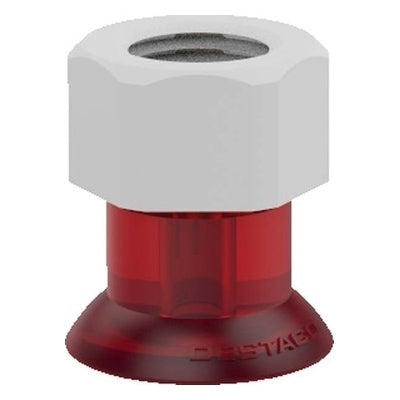 DESTACO VC-35FF-P38-PU55 ACCELERATE POLYURETHANE FLATFOOT VACUUM CUP, ROUND, 35MM, 3/8G PLASTIC, RED PU55