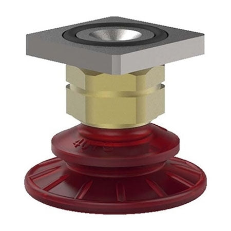 DESTACO VC-60TC-C-PU55 ACCELERATE POLYURETHANE BELLOWS VACUUM CUP, ROUND, 60MM , 1.25 SQUARE, RED PU55