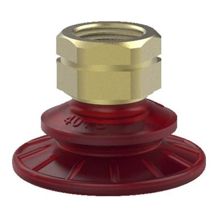 DESTACO VC-60TC-G38-PU55 ACCELERATE POLYURETHANE BELLOWS VACUUM CUP, ROUND, 60MM , 3/8G, RED PU55