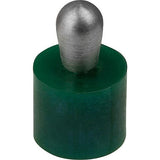 KIPP K1733.310609 LATERAL SPRING PLUNGER INTENSIFIED SPRING FORCE D=10, D2=9,9, L1=10,3, PLASTIC GREEN, COMP:STAINLESS STEEL,
