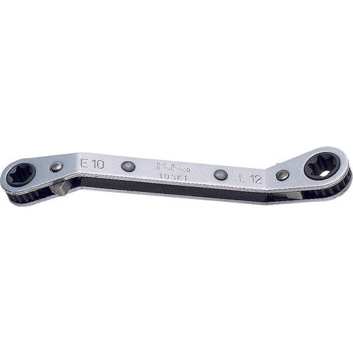 Ko-ken 103KT-E10xE12 Ratcheting Ring Wrench TORX E10xE12  Length 128mm Reversible