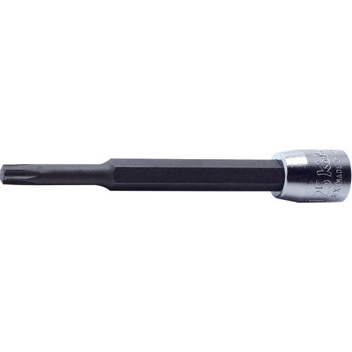 Ko-ken 2025.80-T27 1/4 Sq. Dr. Bit Socket TORX T27  Length 80mm