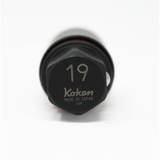 Ko-ken 280PM-19 19 Hex Dr. Wheel Nut Adaptor Socket  19mm Extra Thin walled Length 52mm Color coded Protector