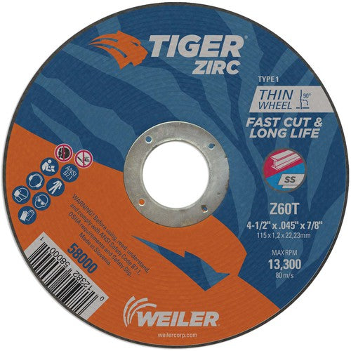 Weiler MK5158000 4-1/2X.045 TIGER ZIRC TYPE 1
