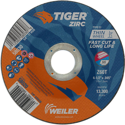 Weiler MK5158020 4-1/2X.045 TIGER ZIRC TYPE 27