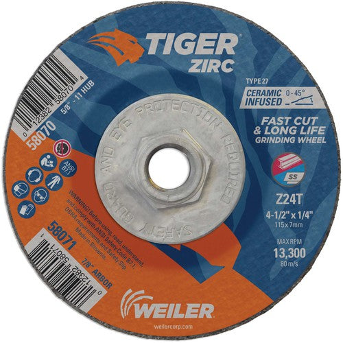 Weiler MK5158070 4-1/2X1/4 TIGER ZIRC TYPE 27