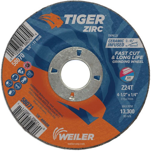 Weiler MK5158071 4-1/2X1/4 TIGER ZIRC TYPE 27