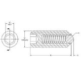 TE-CO 55103X HEXAGON SOCKET BALL PLUNGER STAINLESS BODY STANDARD PRESSURE 5/16-18