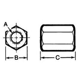 Te-Co 41502 Coupling - Extension Nuts 5/16-18