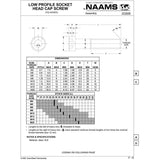 NAAMS Low Profile Socket Head Cap Screw F021215 M12 x 1.75 x 45