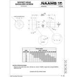 NAAMS Socket Head Shoulder Screw F040811B 8 x 25