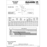 NAAMS Hex Head Screws F050835 M8-1.25 x 180