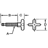 Te-Co 31121 Hand Knob Head Swivel Screw Clamp 1/4-20