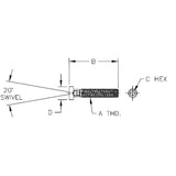 TE-CO 31221L HEX SOCKET SWIVEL SCREW CLAMP WITH LARGE PAD