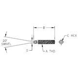 TE-CO 31221S HEX SOCKET SWIVEL SCREW CLAMP WITH SMALL PAD