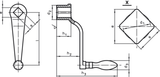 Crank Handles DIN 468 goose-neck form with square end DIN 79 - 24330.0360