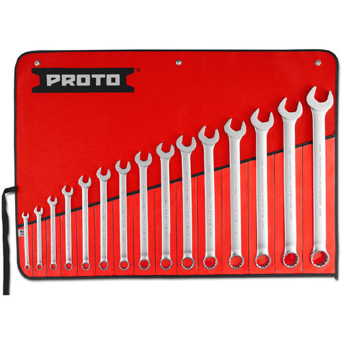 Proto KP4213960 Proto 15 Piece Satin Combination ASD Wrench Set - 12 Point