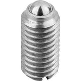 KIPP K0310.04 SPRING PLUNGER STANDARD SPRING FORCE D=M04 L=9, STAINLESS STEEL, COMP:BALL STAINLESS STEEL