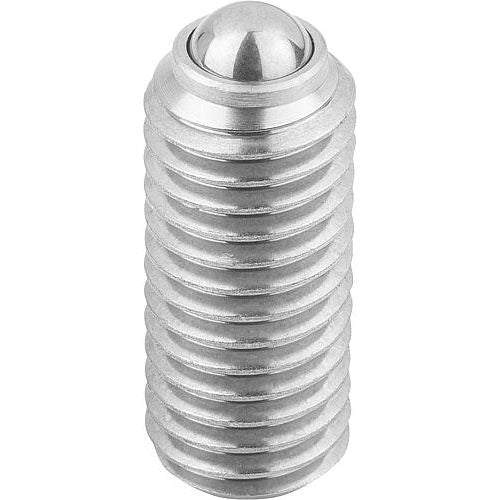 KIPP K0314.A2 SPRING PLUNGER STANDARD SPRING FORCE D=1/4-20 L=14, STAINLESS STEEL, COMP:PIN STAINLESS STEEL
