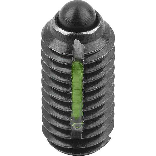 KIPP K0323.A6 SPRING PLUNGER STANDARD SPRING FORCE, WITH THREAD LOCK D=5/8-11 L=24, STEEL, COMP:PIN STEEL, PU=5
