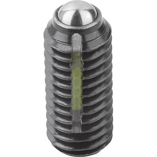 KIPP K0325.2A6 SPRING PLUNGER INTENSIFIED SPRING FORCE, WITH THREAD LOCK D=5/8-11 L=33, STEEL, COMP:BALL STEEL, PU=5