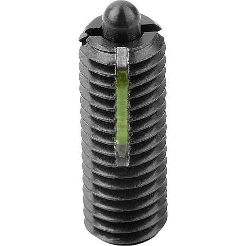 KIPP K0327.206 SPRING PLUNGER INTENSIFIED SPRING FORCE, WITH THREAD LOCK D=M06 L=20, STEEL, COMP:PIN STEEL, PU=10