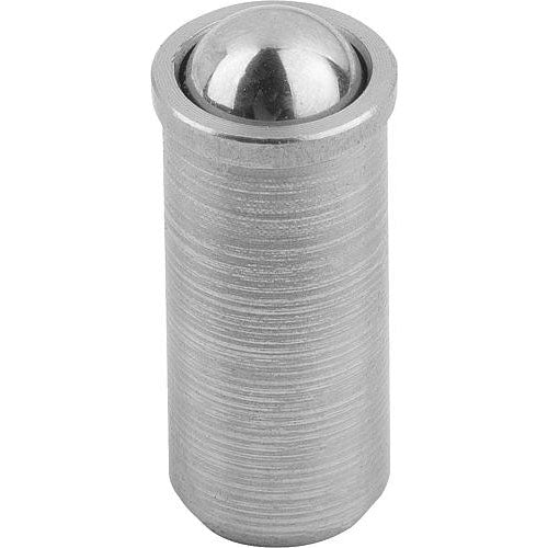 KIPP K0333.108 SPRING PLUNGER SPRING FORCE, SMOOTH VERSION, D=8 L=16, STAINLESS STEEL, LONG VERSION, COMP:STAINLESS STEEL