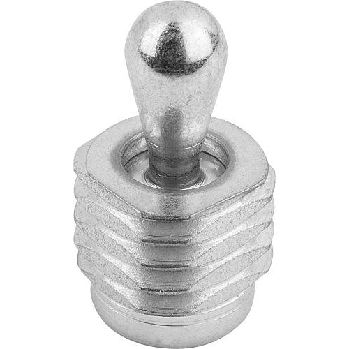 KIPP K0371.1100X12 LATERAL SPRING PLUNGER SPRING FORCE, WITH THREADED SLEEVE WITHOUT SEAL, D=M12 L=11,5, STEEL, COMP:STEEL