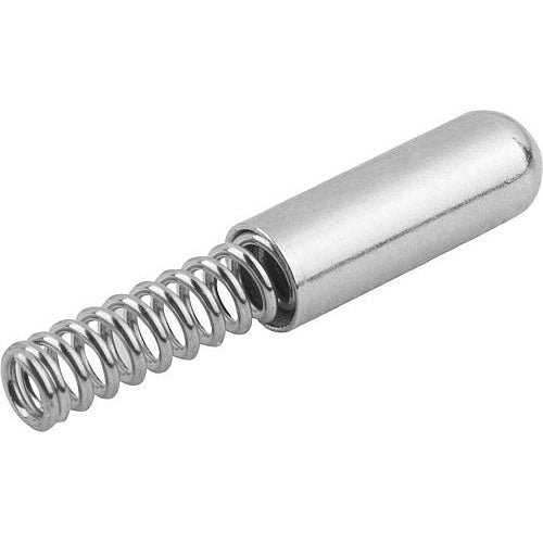KIPP K1277.112608 SPRING SLEEVE ROUNDED, FORM:A WITHOUT COLLAR L=8, D1=2,6 STEEL, COMP:STAINLESS STEEL